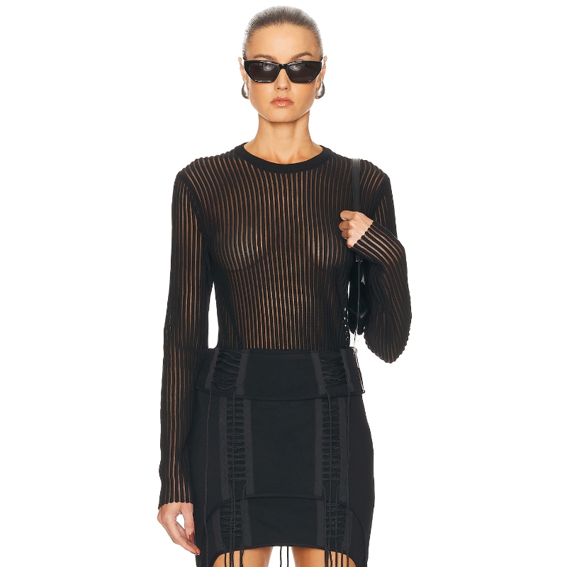 Helmut Lang 上装长袖上衣 黑色REVOLVE小众新款