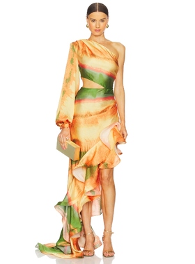 Bronx and Banco HANNA HORIZON 长裙 橙色REVOLVE小众新款