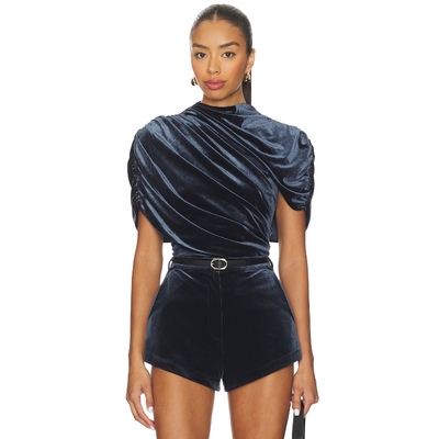 Amanda Uprichard EVIANNA 上装 暗蓝灰色REVOLVE小众新款