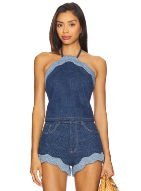 retrofete RHONDA 牛仔上装 蓝色REVOLVE小众新款