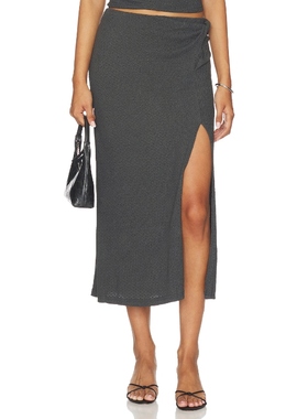 ASTR the Label LINDY 半身裙 深灰色REVOLVE小众新款