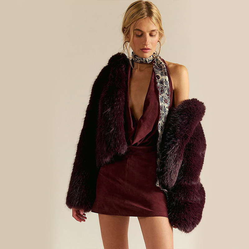 【海外直邮】Free People 环保皮草外套高级感保暖外套REVOLVE