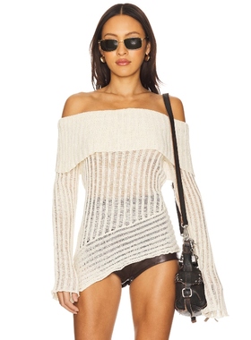 [冬季新品] superdown 一字肩毛衣美式性感辣妹风上衣REVOLVE小众