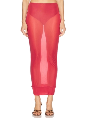 [冬季新品]Maygel Coronel JAGUA 半身裙 红色REVOLVE小众新款