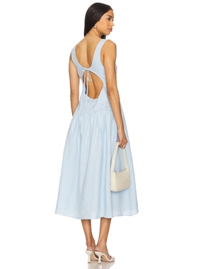 ASTR the Label 中长款连衣裙后身系带镂空REVOLVE小众