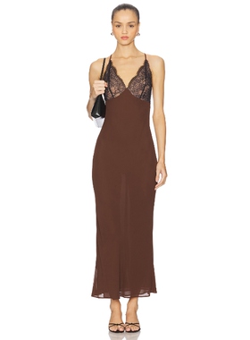 [冬季新品]Stone Cold Fox REMI 裙子 棕色REVOLVE小众