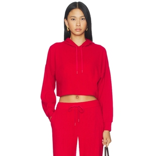 Yoga 红色 BREATHE 连帽衫 运动复古风REVOLVE小众新 EASY Beyond