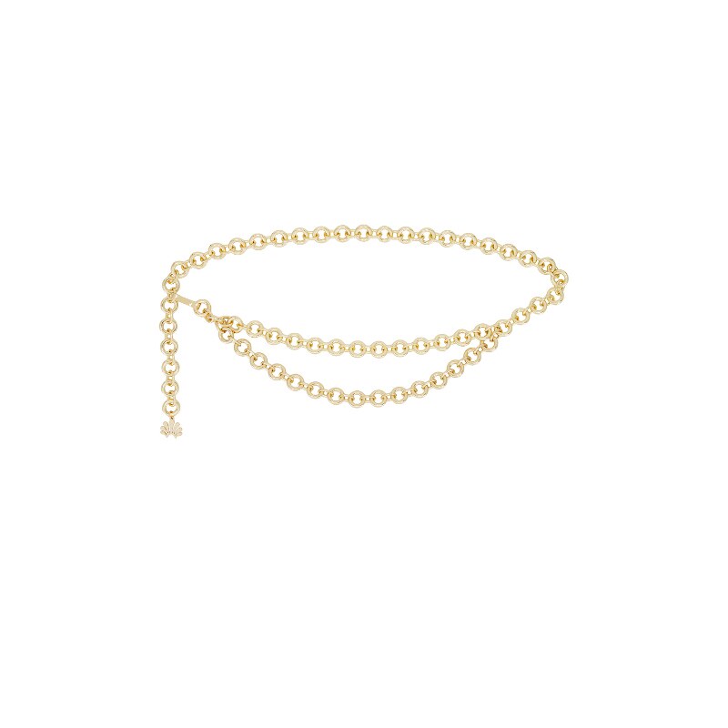 Lele Sadoughi CHAIN 腰带 金属金色REVOLVE小众新款