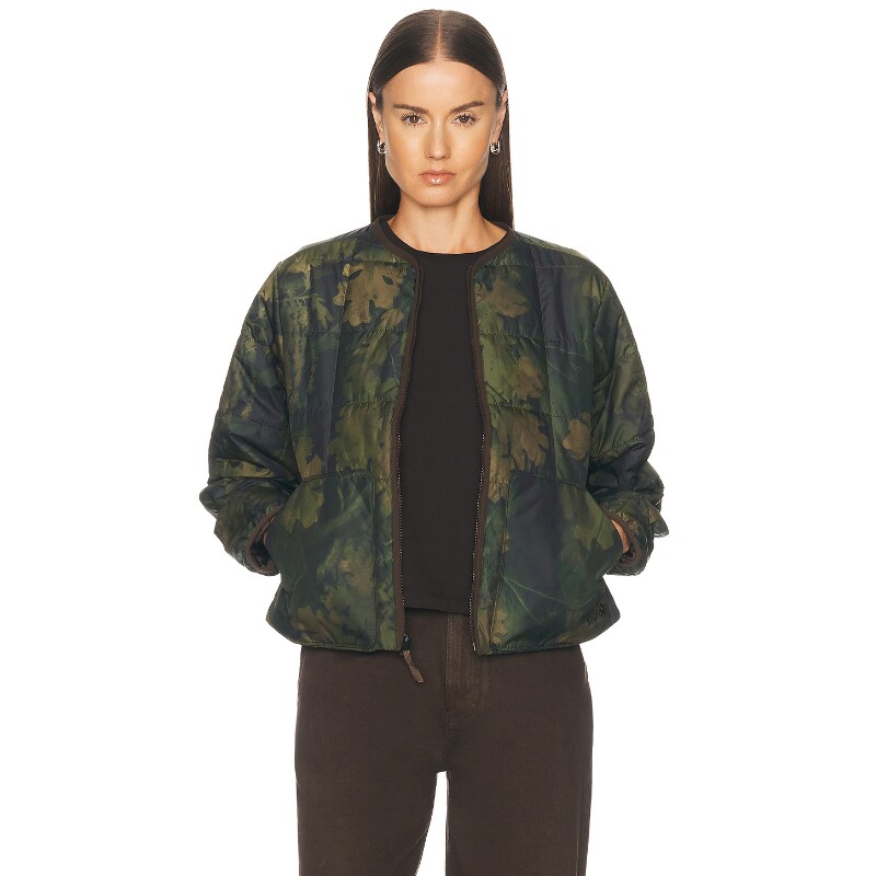 The North Face军绿色夹克迷彩印花通勤风秋冬新品外套REVOLVE