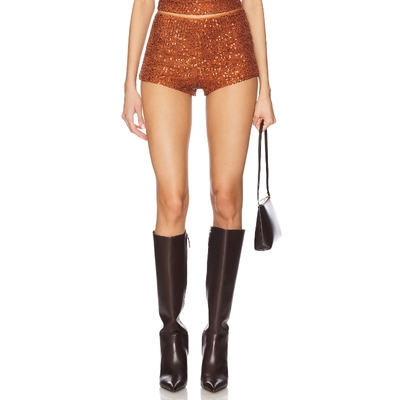 [冬季新品]superdown亮片针织短裤高腰版型修身亮片REVOLVE