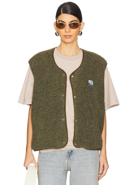 American Vintage 羊羔绒保暖马甲背心外套REVOLVE小众冬季新款