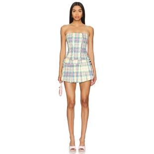 一只晚晚同款MORE TO COME辣妹风束腰显瘦连衣裙抹胸裙子REVOLVE