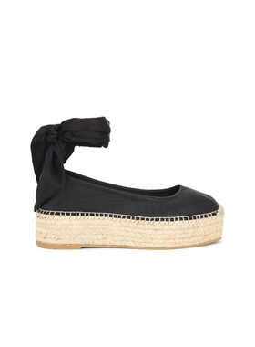 Free People Starboard Wrap Espadrille 黑色REVOLVE女鞋