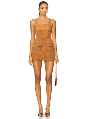 Amanda Uprichard x REVOLVE Yorke Skort Suede Romper 棕黄色RE