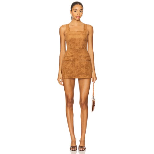 Amanda Uprichard x REVOLVE Yorke Skort Suede Romper 棕黄色RE