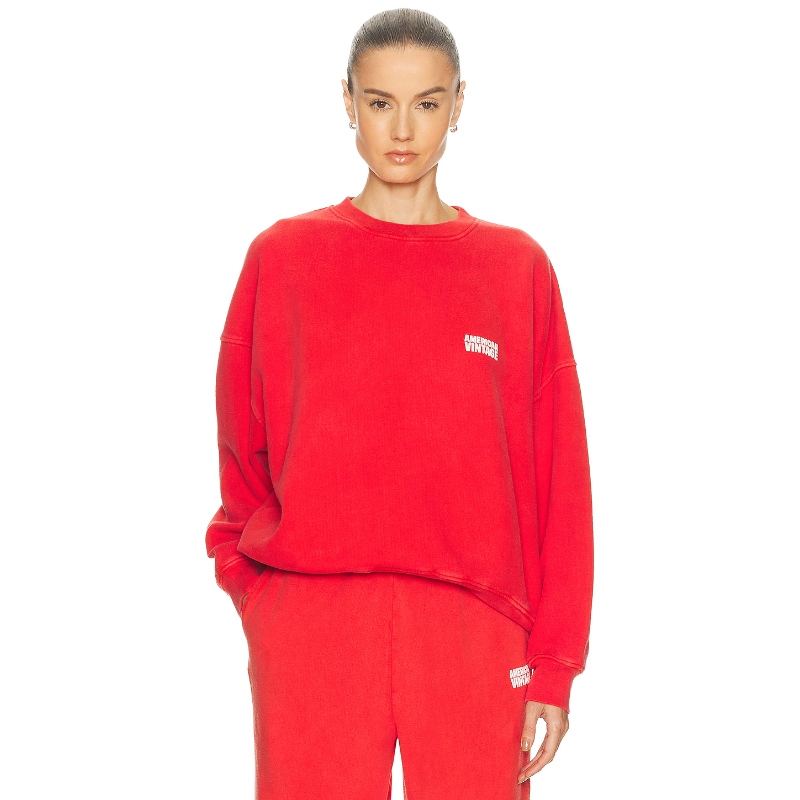 American Vintage PLIZZY 运动衫 红色 运动复古风REVOLVE小众新