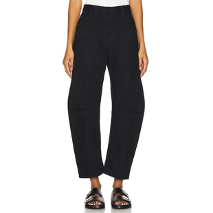 春季 裤 新品 LOTAN工装 黑色直筒休闲剪裁丹宁REVOLVE NILI