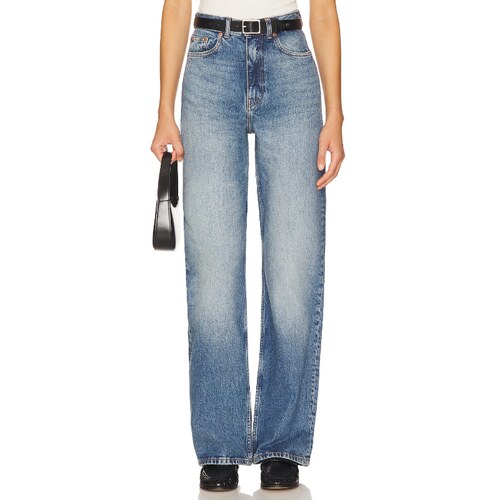 [早秋新品]Dr. Denim蓝色渐变水洗高腰阔腿牛仔裤美式复古REVOLVE