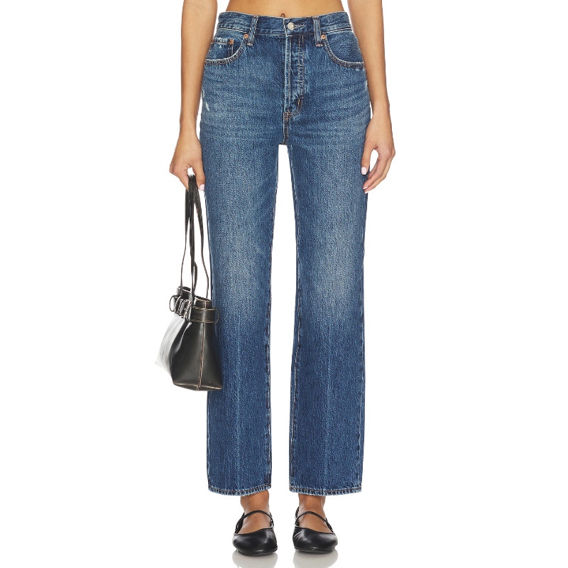 PISTOLA CASSIE 直筒 蓝色 美式复古风REVOLVE小众新款