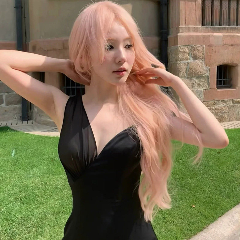 博主同款Camila Coelho长裙黑色不对称单肩透视礼服裙REVOLVE