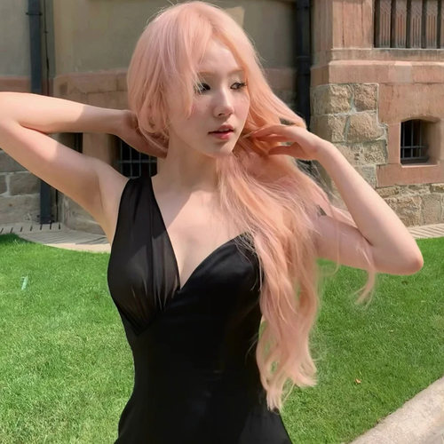 博主同款Camila Coelho长裙黑色不对称单肩透视礼服裙REVOLVE