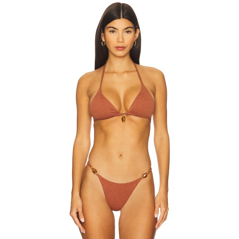 Vix Swimwear OLIVIA比基尼泳装文胸上衣棕色y2k辣妹风REVOLVE