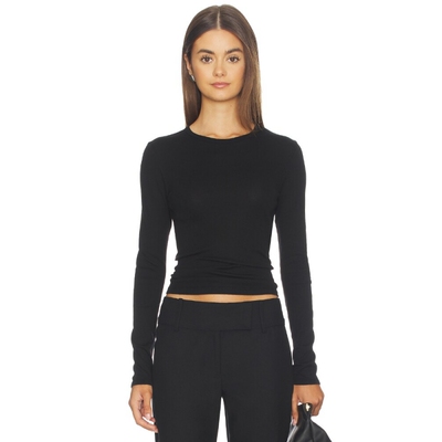 Enza Costa Fine Supima Cotton Long Sleeve Crew revolve小众新