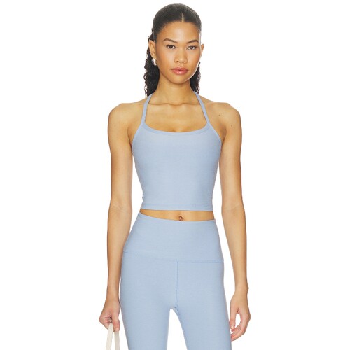 Beyond Yoga浅蓝上衣挂脖辣妹风短款修身吊带夏季新品REVOLVE