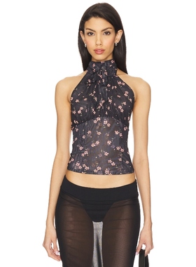 [冬季内搭]AFRM LUNE 吊带上装黑色挂脖露背上衣REVOLVE小众新款