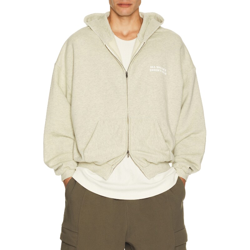 Fear of God ESSENTIALS米白色卫衣连帽休闲早秋新品REVOLVE