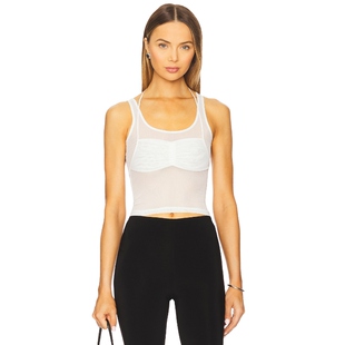 PRIVATE POLICY 无袖上装 白色 y2k辣妹风REVOLVE小众新款