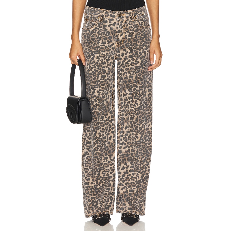 LIONESS 长裤豹纹阔腿裤性感辣妹风REVOLVE小众新款