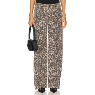 [春季新品]LIONESS 长裤豹纹阔腿裤性感辣妹风REVOLVE小众新款