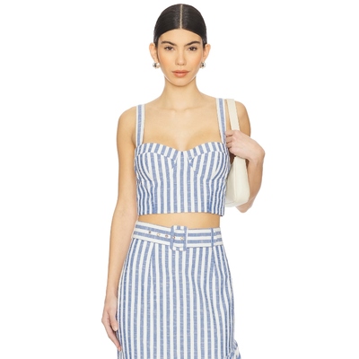 Cara Cara CLAUDINE 无袖上装 蓝色 y2k辣妹风REVOLVE小众新款