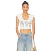 背心吊带修身 Boys Lie 型露腰金属柳钉机车机车辣妹风上衣REVOLVE