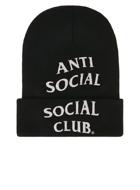 Anti Social Social Club EMBROIDERED 针织毛线帽 黑色REVOLVE