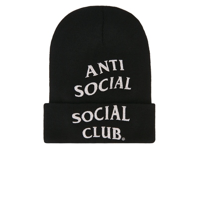Anti Social Social Club EMBROIDERED 针织毛线帽 黑色REVOLVE
