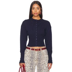 LIONESS 黑色收腰针织开衫短款外套辣妹风上衣REVOLVE冬冬季保暖