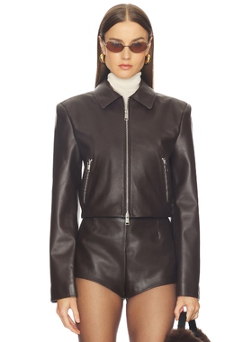 Camila Coelho ELIA 夹克 棕色 美式休闲风REVOLVE小众新款