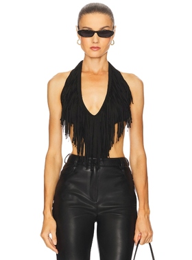 NIIHAI THE FRINGE 紧身服 黑色 y2k辣妹风REVOLVE小众新款