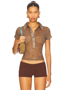 [冬季内搭]SIEDRES ASNE 上装棕色辣妹风 REVOLVE小众新款