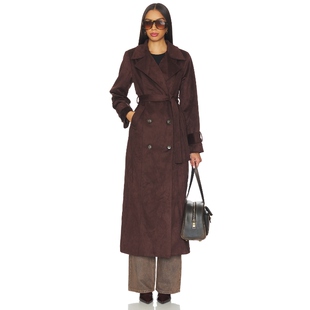SUEDE FAUX 风衣 巧克力色 SNDYS 老钱风REVOLVE小众新款 SUTTON