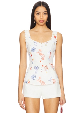 Line & Dot REETA 上装 白色 y2k辣妹风REVOLVE小众新款