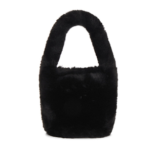 百搭毛绒包包REVOLVE小众新款 手提包黑色冬季 水桶包 Attack Hat