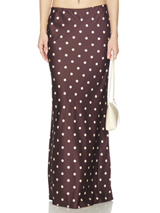 The revolve小众新款 Label 半身裙 巧克力色 BLAINE Runaway