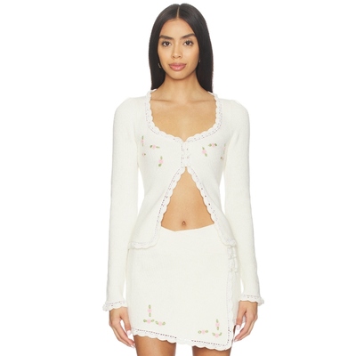 For Love & Lemons 爱柠檬 PHEOBE 开衫 奶油色REVOLVE小众新款