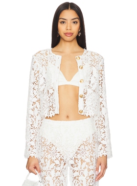 La Porte Coco Button Shirt 白色REVOLVE小众新款