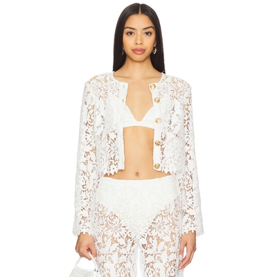 La Porte Coco Button Shirt 白色REVOLVE小众新款