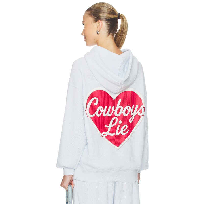 Boys Lie白色卫衣印花连帽甜美风早秋新品宽松REVOLVE