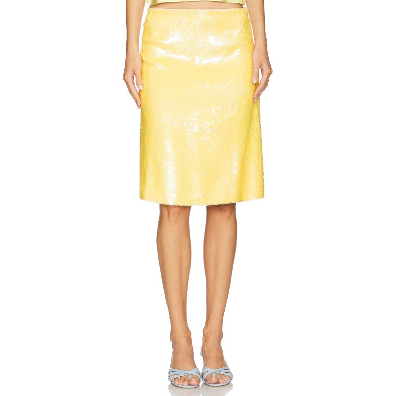 [冬季新品]GUIZIO ISABELLE 半身裙 柠檬色REVOLVE小众新款